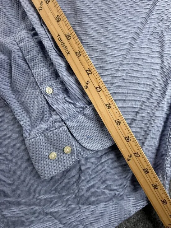 Armani Collezioni Modern Check Large Blue Mens Button Up Shirt Italian Spread - Picture 8 of 15